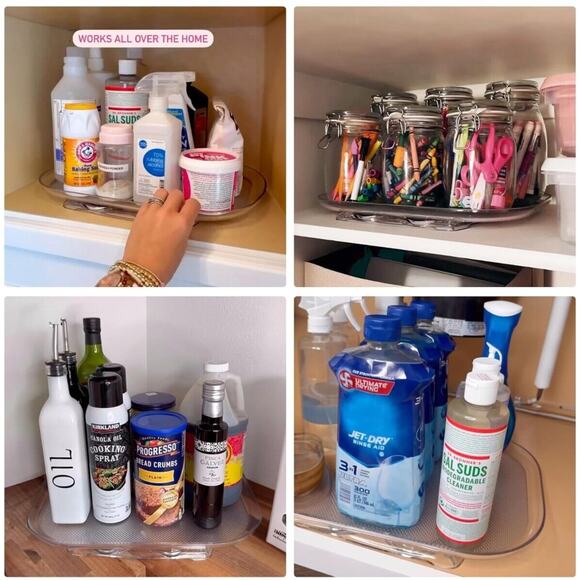 Lamu Lazy Susan Turntable Organizer for Refrigerator 15.67'' X 11.73”Rectangular - Picture 6 of 8